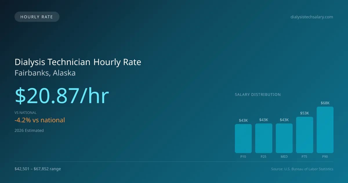 Dialysis Technician Hourly Rate in Fairbanks, AK — 2026 est., based on 2025 BLS