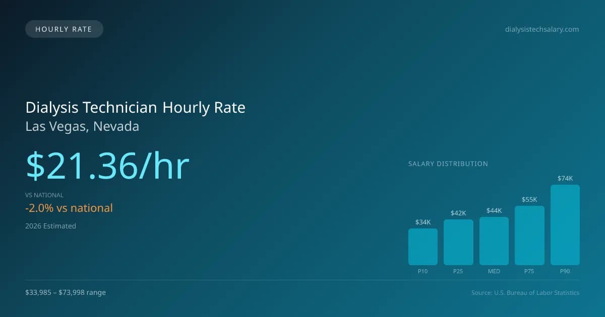 Dialysis Technician Hourly Rate in Las Vegas, NV — 2026 est., based on 2025 BLS