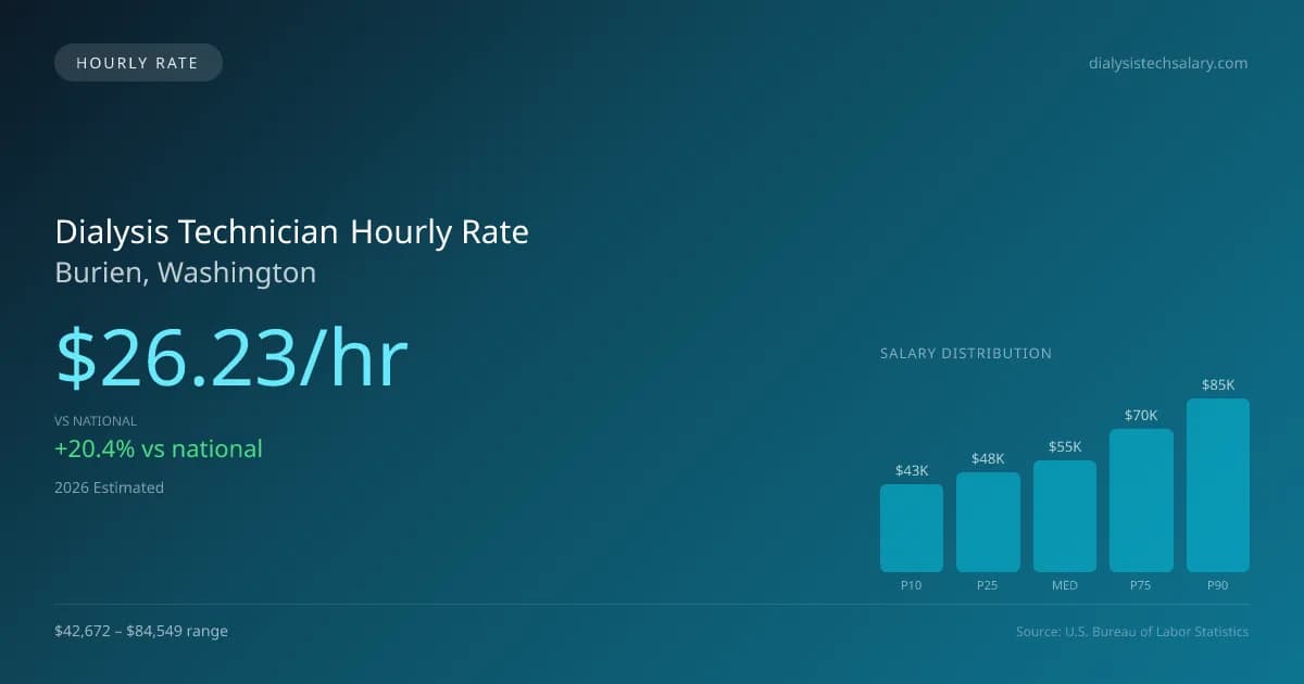 Dialysis Technician Hourly Rate in Burien, WA — 2026 est., based on 2025 BLS