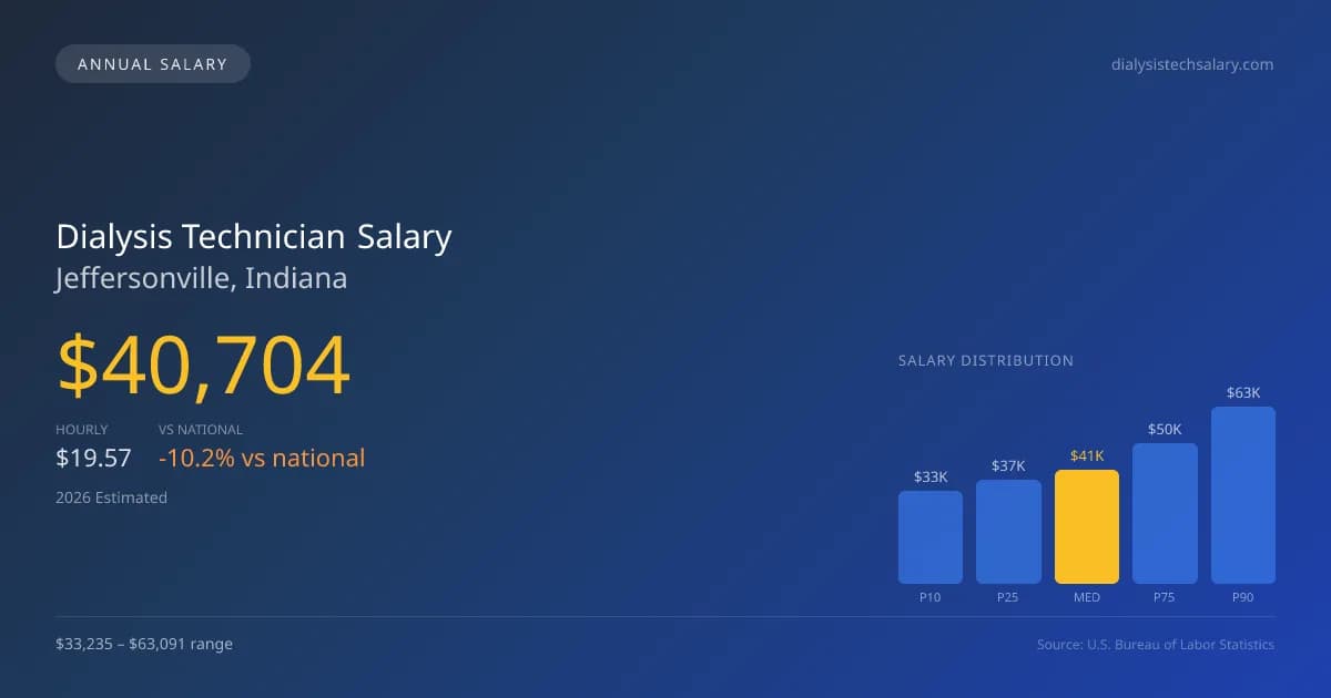 Dialysis Technician Salary in Jeffersonville, IN — 2026 est., based on 2025 BLS