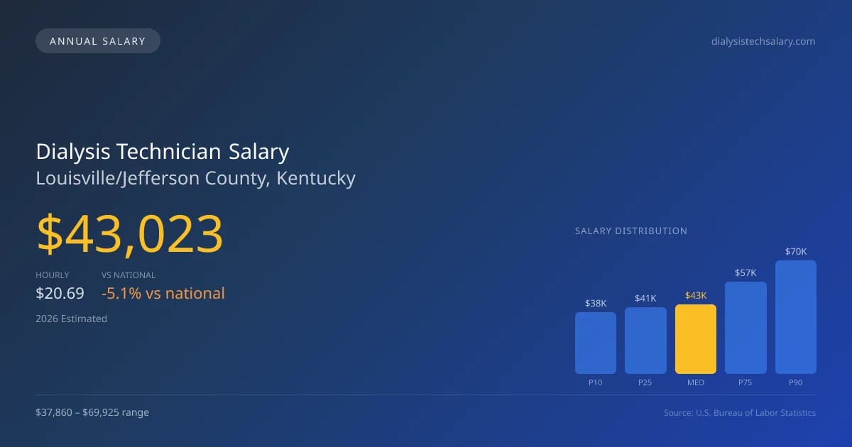 Dialysis Technician Salary in Louisville/Jefferson County, KY — 2026 est., based on 2025 BLS
