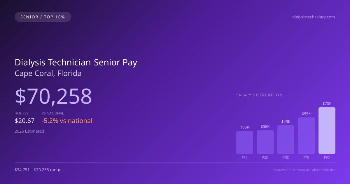Dialysis Technician Senior Salary in Cape Coral, FL — 2026 est., based on 2025 BLS