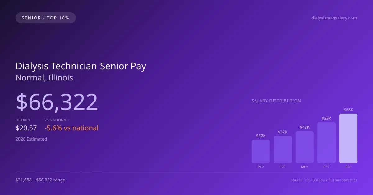Dialysis Technician Senior Salary in Normal, IL — 2026 est., based on 2025 BLS