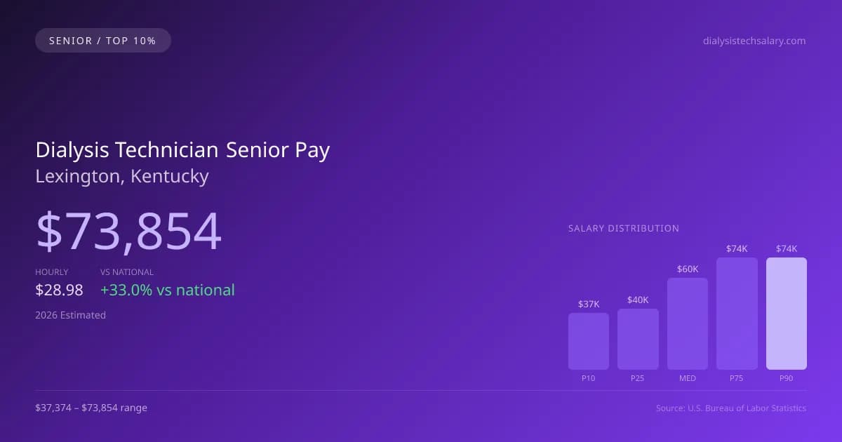 Dialysis Technician Senior Salary in Lexington, KY — 2026 est., based on 2025 BLS