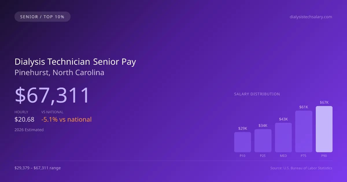 Dialysis Technician Senior Salary in Pinehurst, NC — 2026 est., based on 2025 BLS