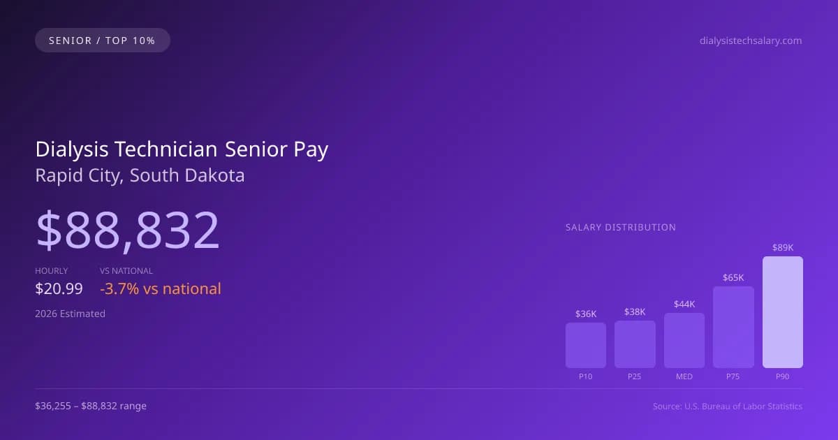 Dialysis Technician Senior Salary in Rapid City, SD — 2026 est., based on 2025 BLS