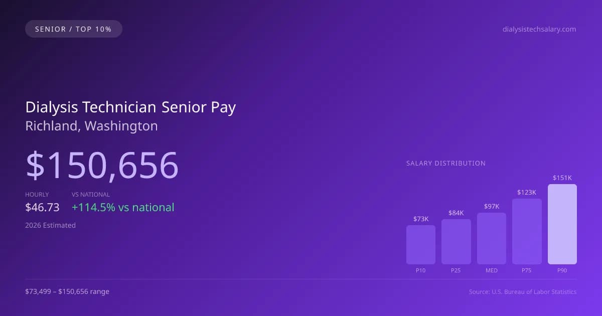 Dialysis Technician Senior Salary in Richland, WA — 2026 est., based on 2025 BLS