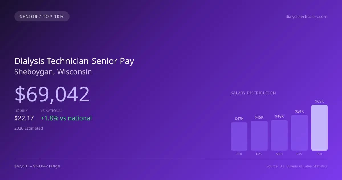 Dialysis Technician Senior Salary in Sheboygan, WI — 2026 est., based on 2025 BLS