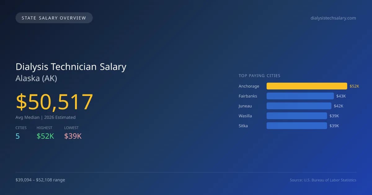 Dialysis Technician Salary in Alaska - 2025 BLS Data Infographic
