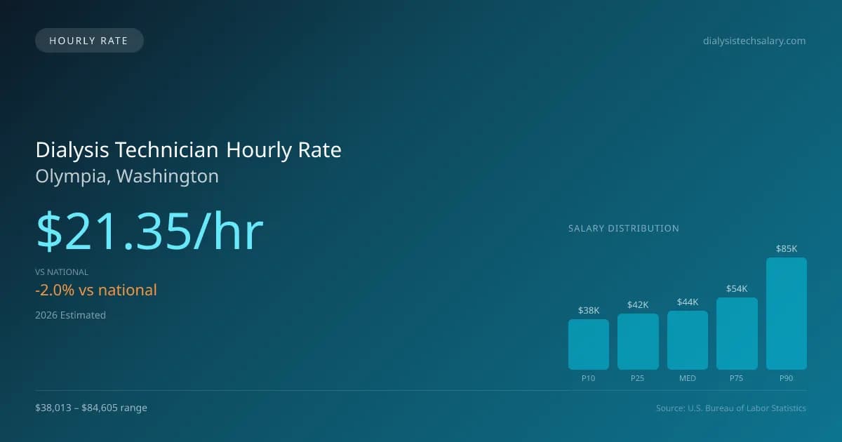 Dialysis Technician Hourly Rate in Olympia, WA — 2026 est., based on 2025 BLS