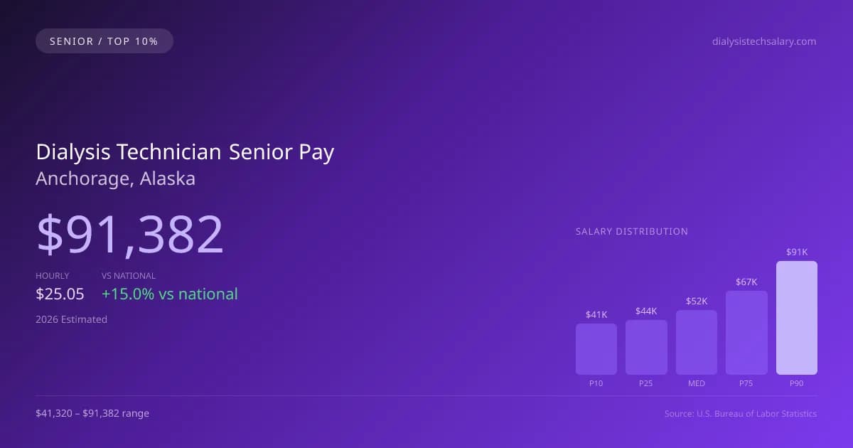 Dialysis Technician Senior Salary in Anchorage, AK — 2026 est., based on 2025 BLS
