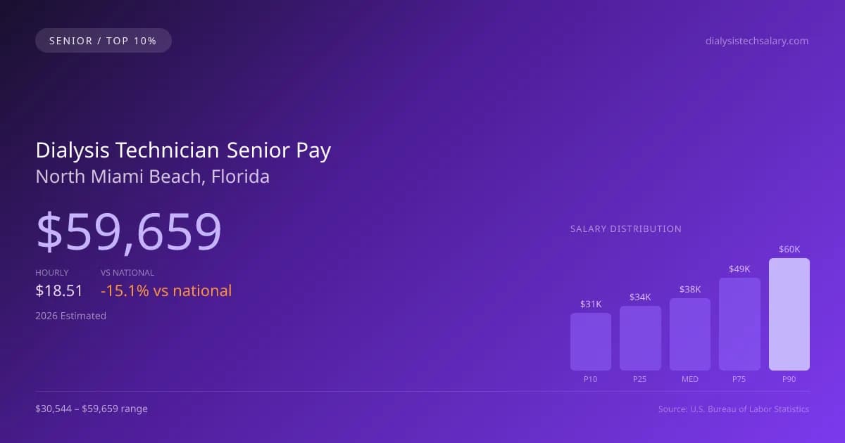 Dialysis Technician Senior Salary in North Miami Beach, FL — 2026 est., based on 2025 BLS