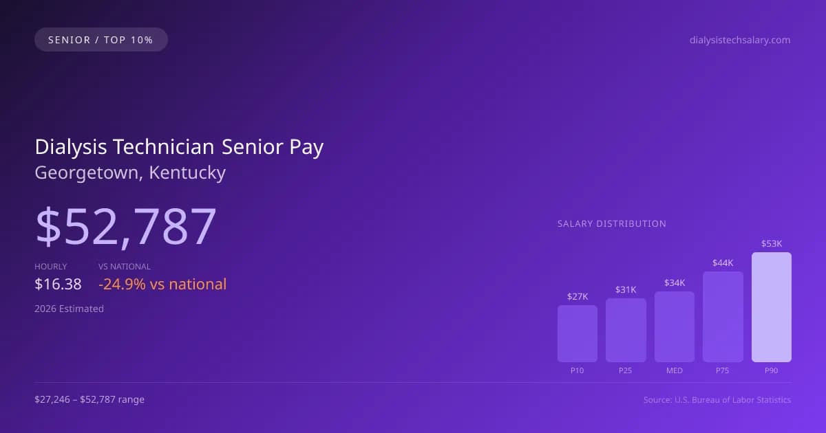 Dialysis Technician Senior Salary in Georgetown, KY — 2026 est., based on 2025 BLS