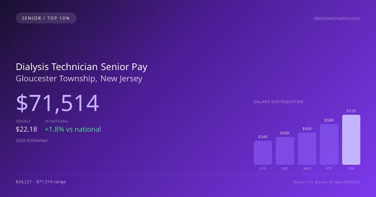 Dialysis Technician Senior Salary in Gloucester Township, NJ — 2026 est., based on 2025 BLS