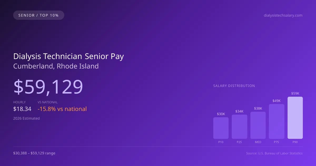 Dialysis Technician Senior Salary in Cumberland, RI — 2026 est., based on 2025 BLS