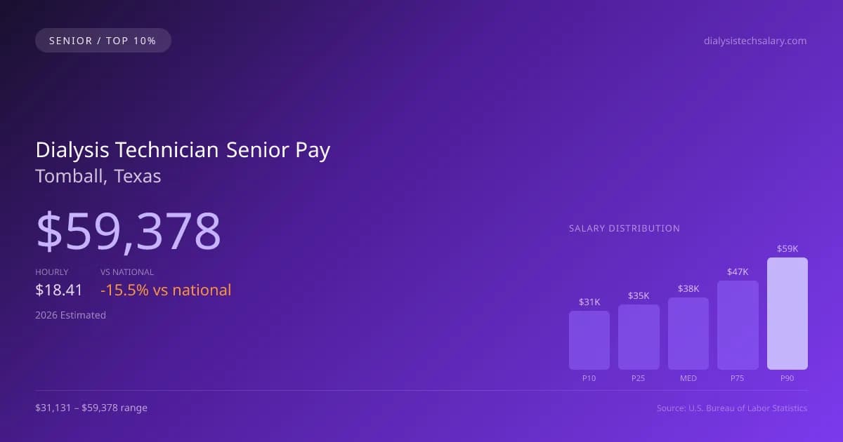 Dialysis Technician Senior Salary in Tomball, TX — 2026 est., based on 2025 BLS