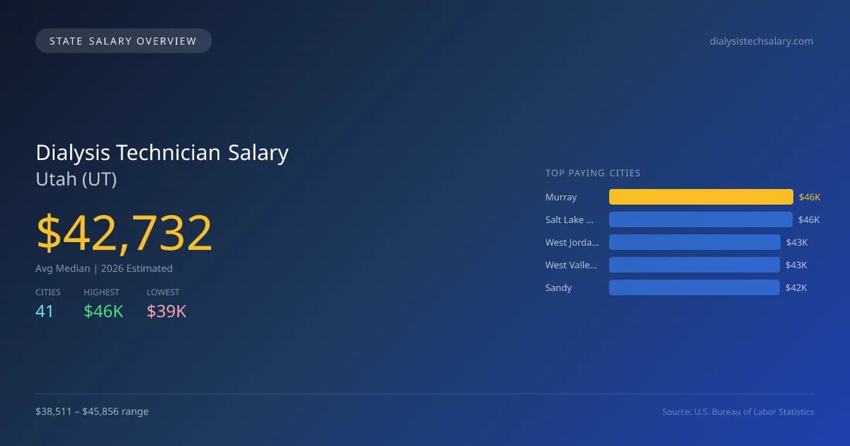 Dialysis Technician Salary in Utah - 2025 BLS Data Infographic